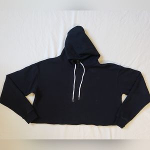 Women's Long Sleeve Relaxed Fit Cropped Wild- Fable Black Size L